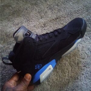 Jordan Black and Blue High-Top Sneakers